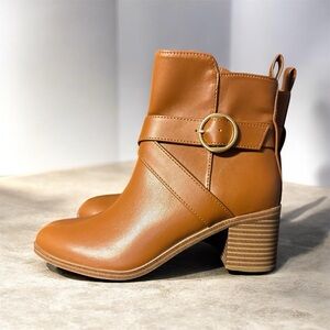 Style & Co. Cognac Buckle Ankle Boots